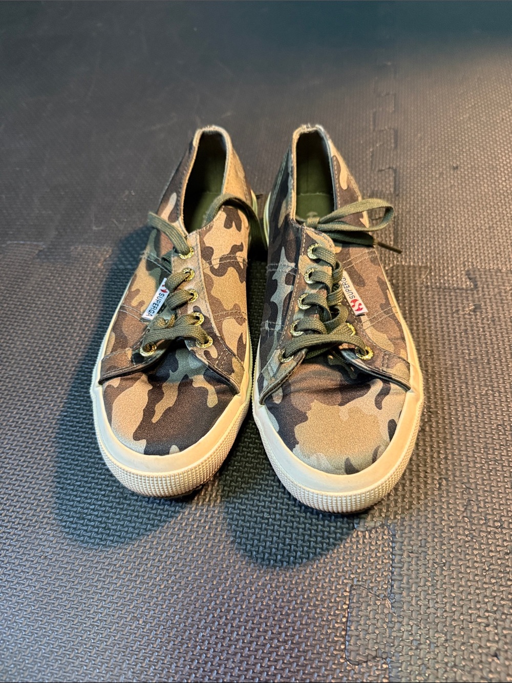 Superga Camouflage Canvas Low-Top Sneakers - Olive/Brown